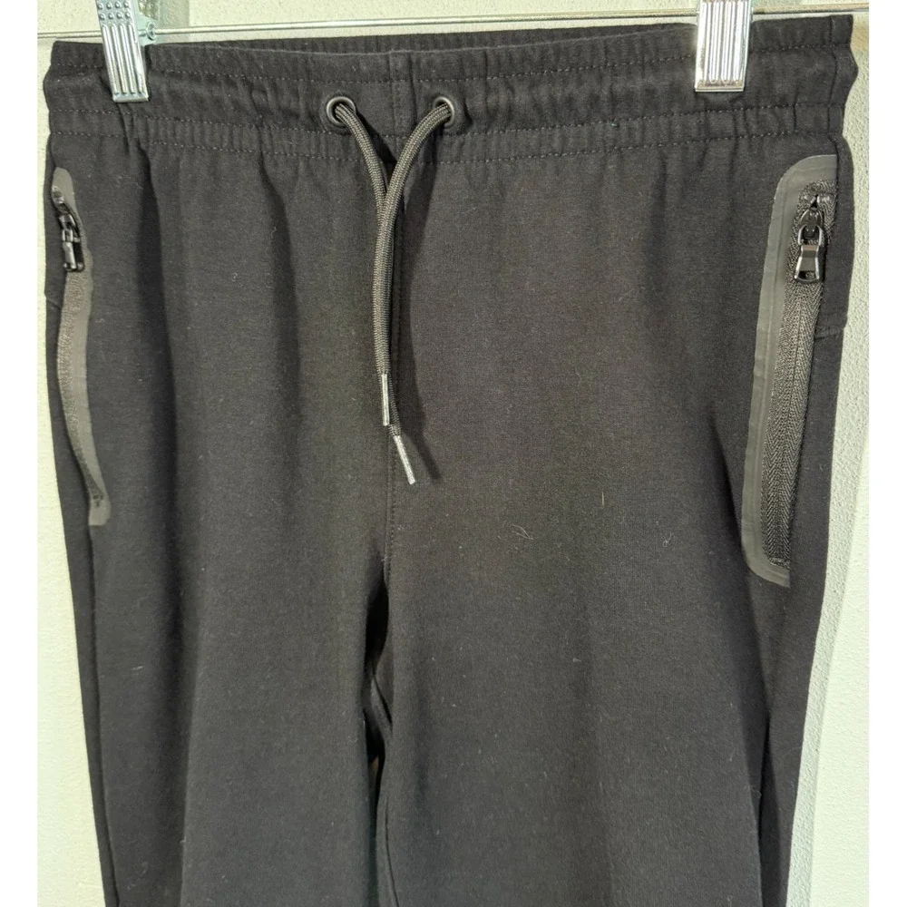 Old Navy Dynamic Fleece Jogger Boys L Black Zipper Pockets Athletic Gym Sports